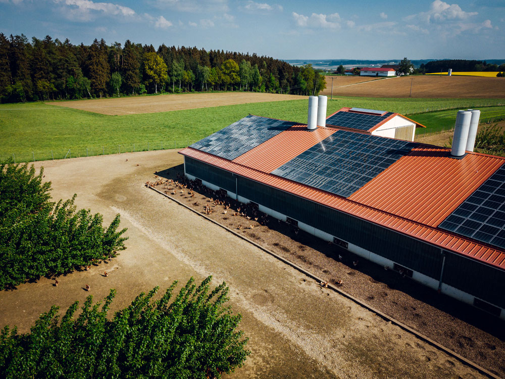 Familie Heumeier produziert mithilfe ihrer Photovoltaikanlage Strom für ihr Unternehmen Rottaler Landei